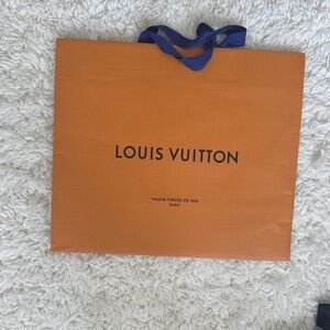 Louis Vuitton Tangerine Bag with Navy Handles